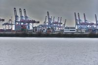 Hamburg, Hafen, Container, Kran